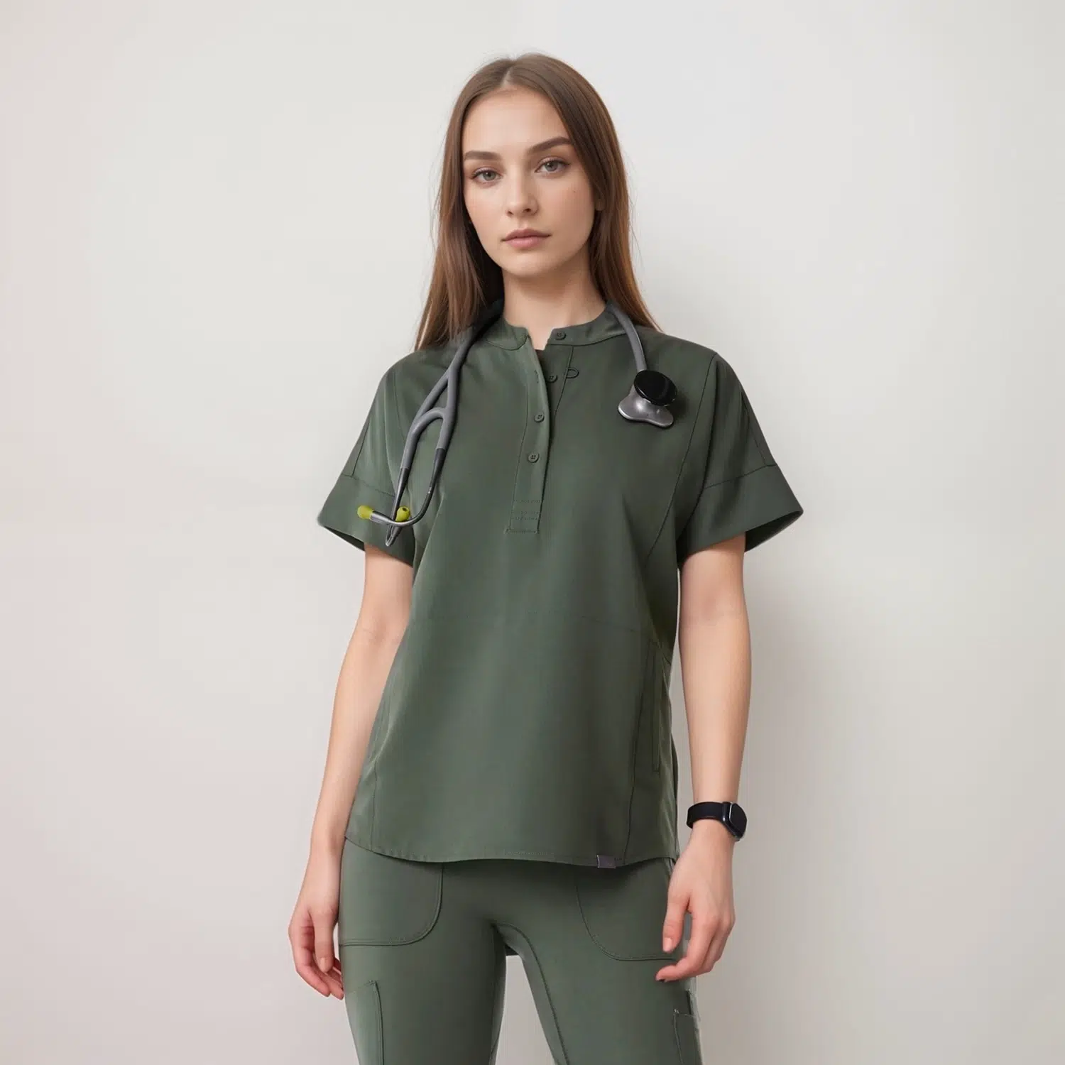 Fashionable women's button-down top SS019T