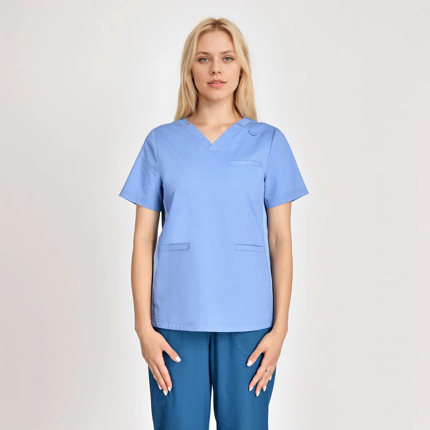 Fashion Women Scrubs V Neck Top SS013T
