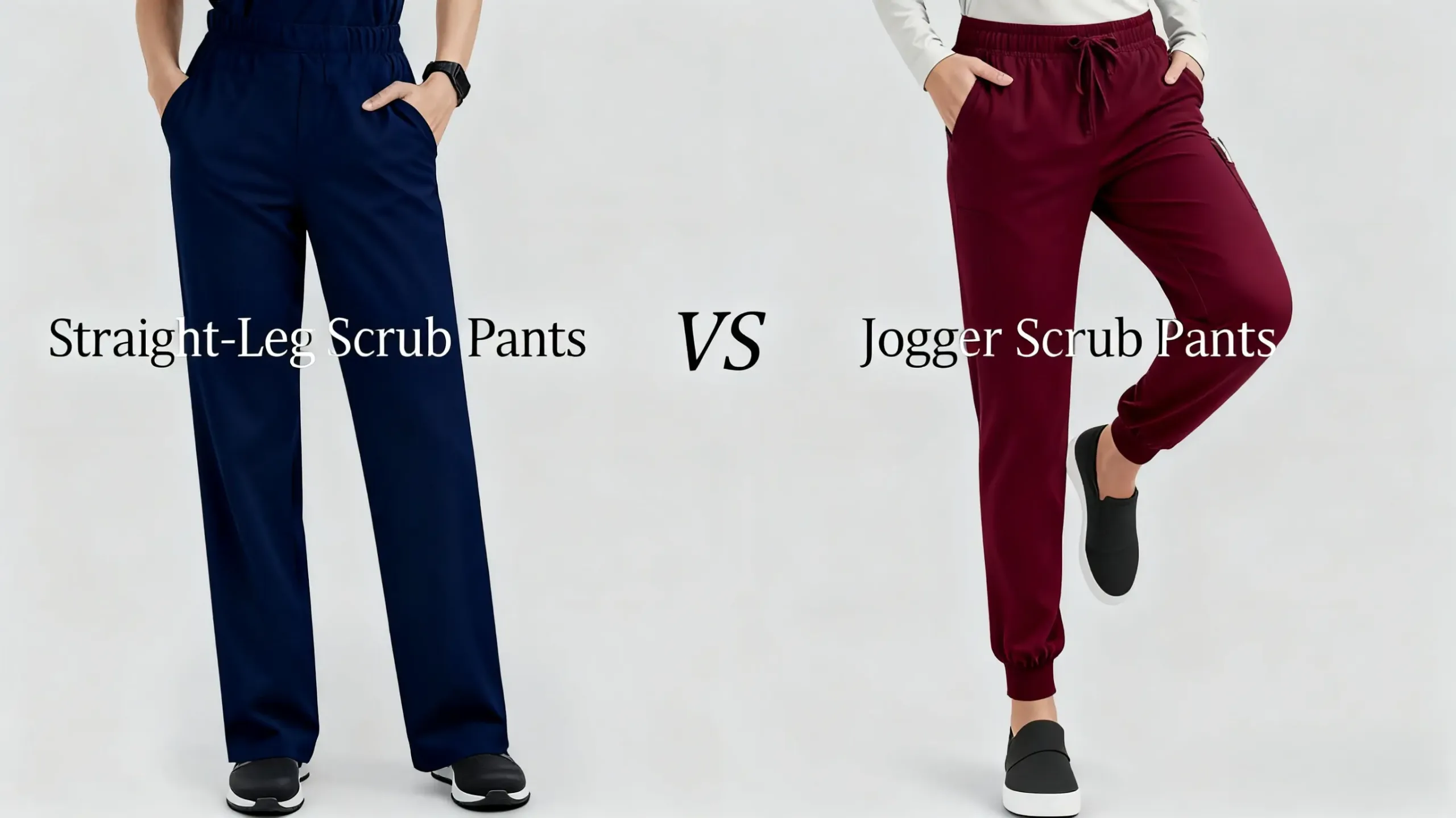 Straight-leg scrubs vs. jogging scrubs