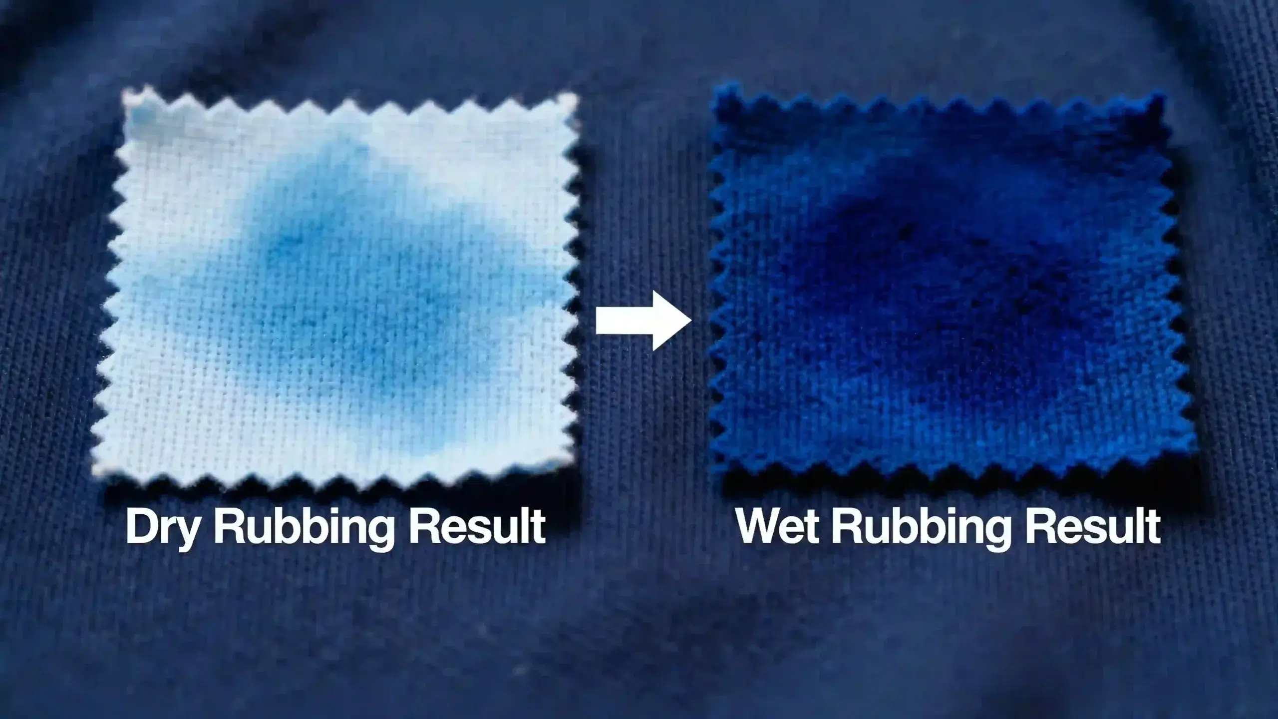 Comparison of dry and wet rubbing colorfastness test results