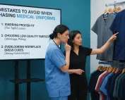 Mistakes in buying medical uniforms: wrong sizes, ignoring dress codes, poor fabric choice.