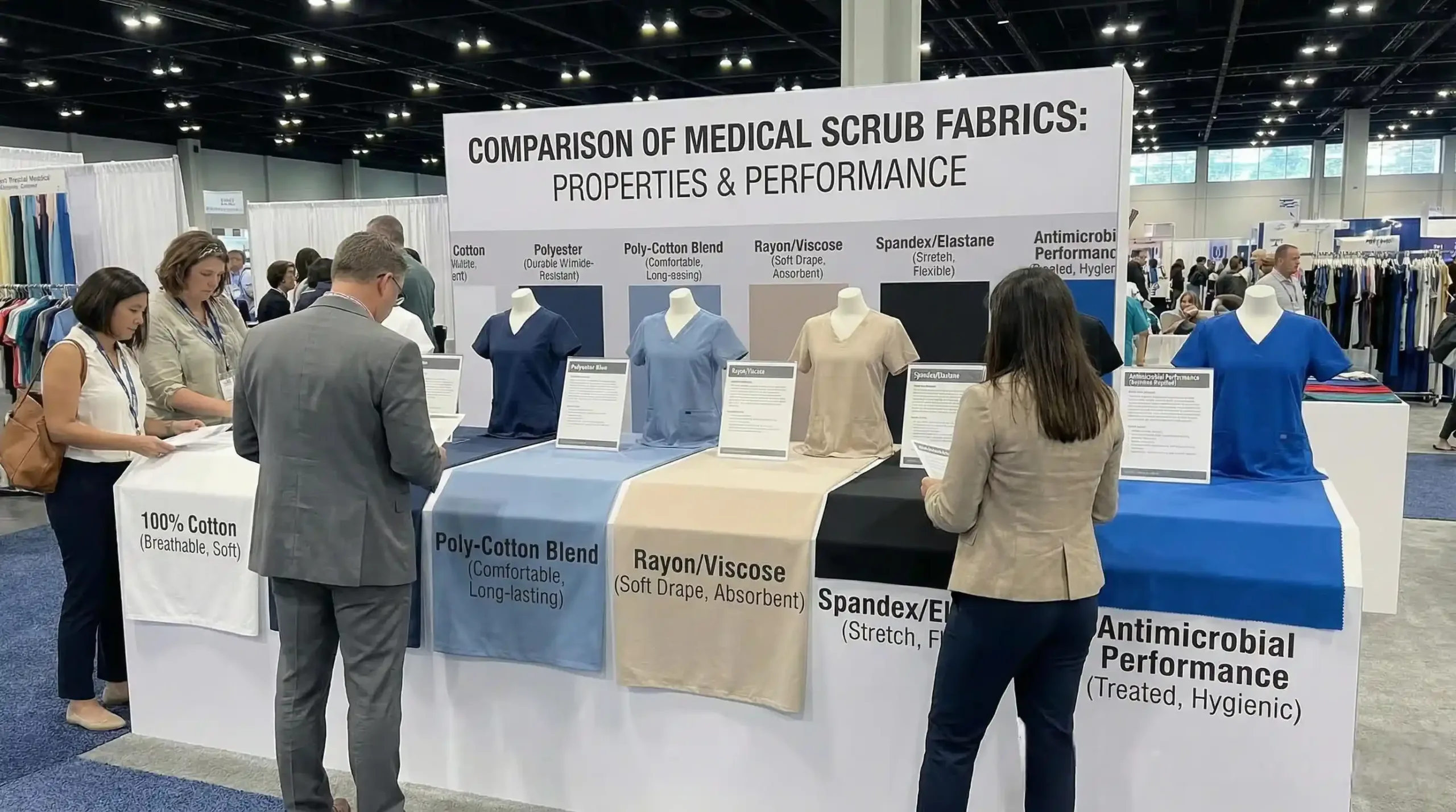 Comparison of fabric types used in medical scrubs