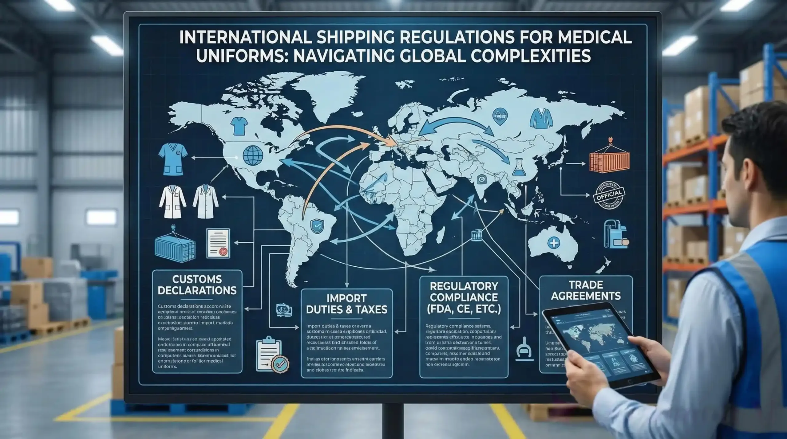 International shipping of medical uniforms worldwide
