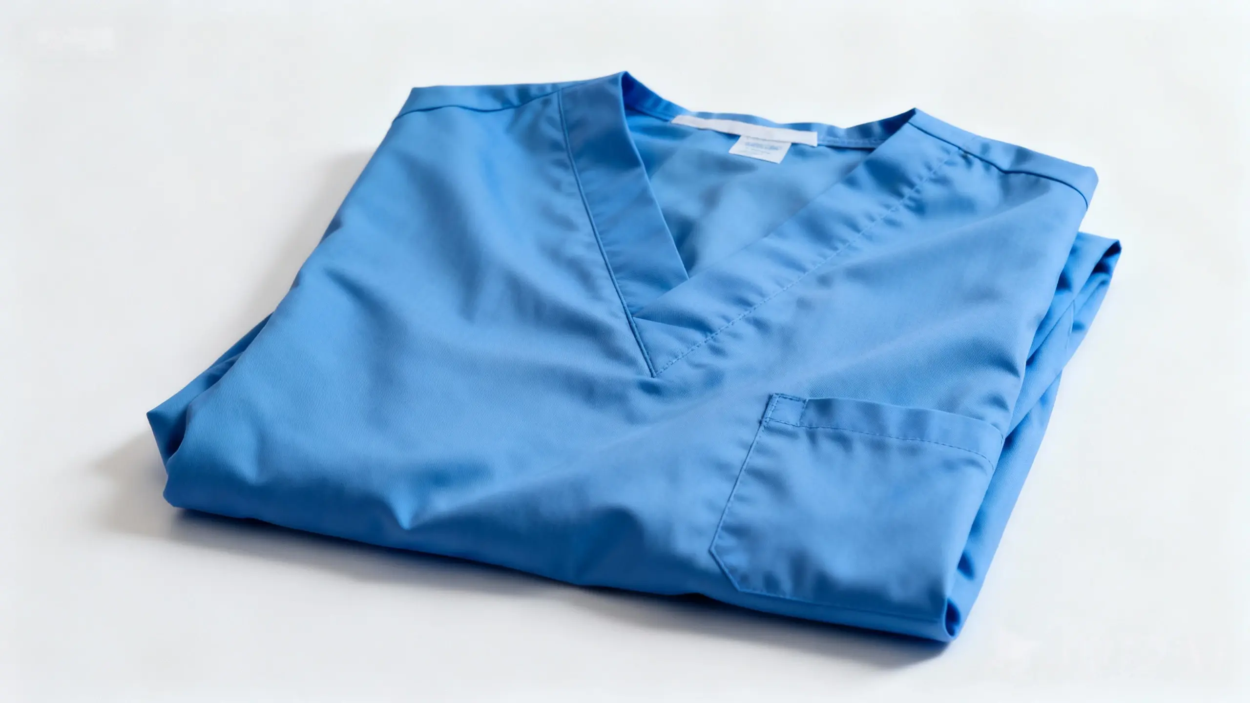 polyester-scrubs-durable-uniform Polyester medical scrubs showing wrinkle resistance after washing