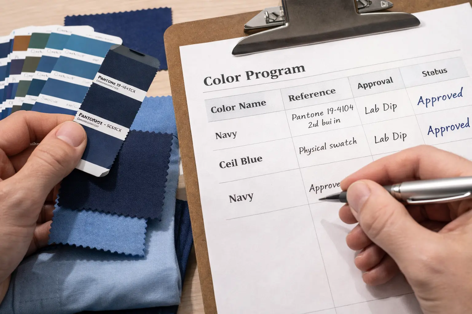 Color Program Example (Reference + Approval) Example of a scrub color program reference and approval step