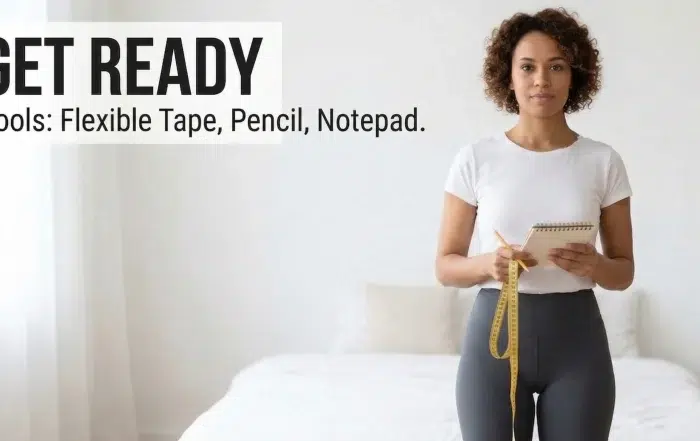 Professional tailor demonstrating how to measure medical scrub sizes correctly for hospital staff.